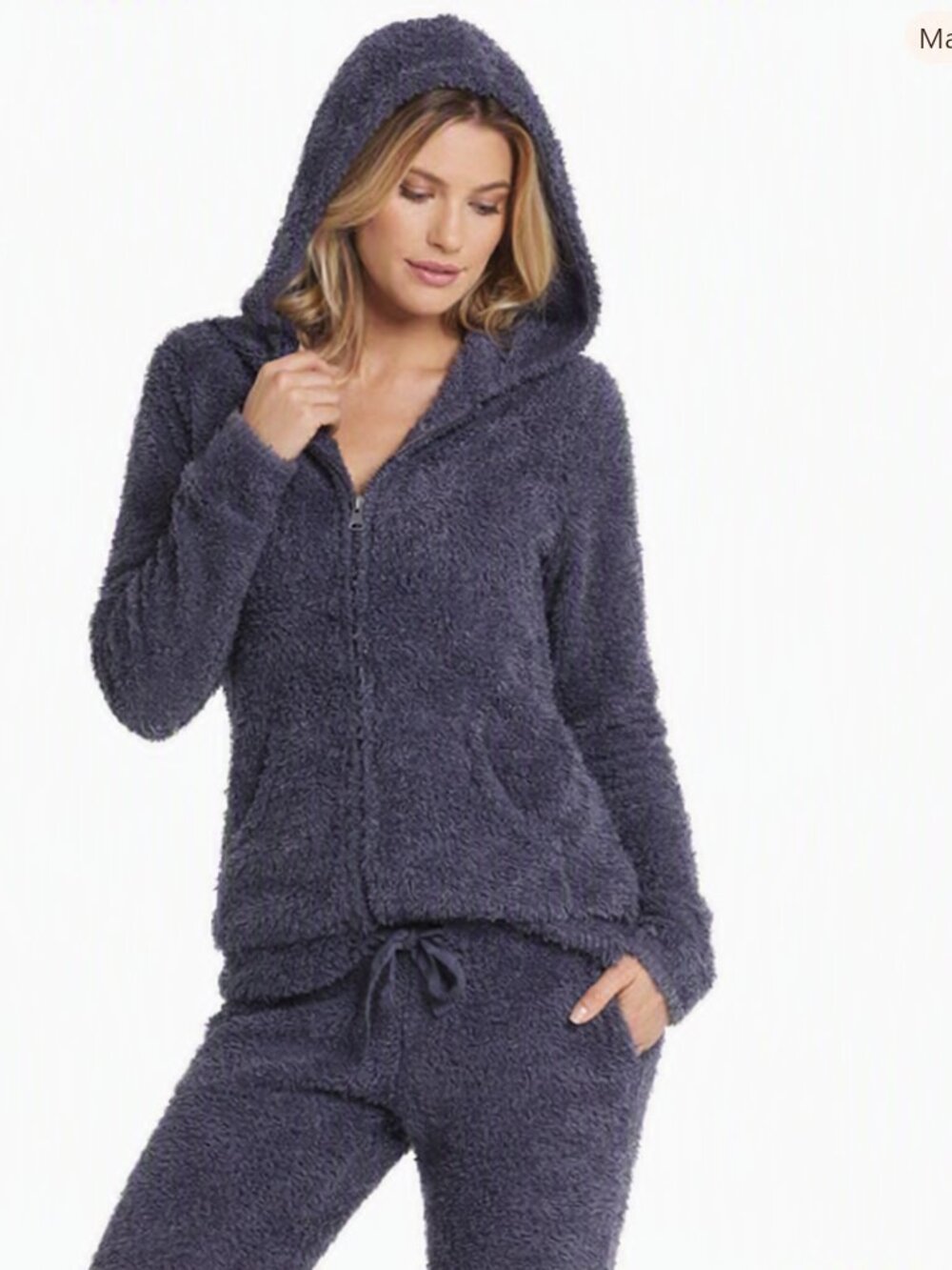 Barefoot Dreams Cozychic Hoodie Navy Blue Size Medium